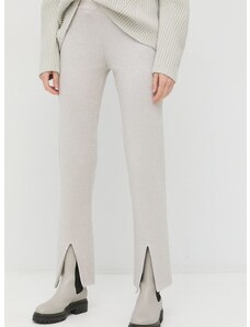 Nohavice Liviana Conti dámske, šedá farba, rovné, vysoký pás
