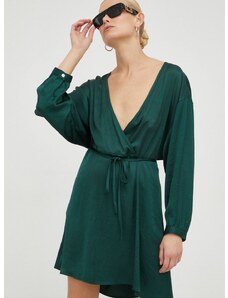 Šaty American Vintage zelená farba, mini, rovný strih
