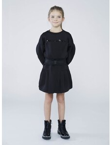 Dievčenské šaty Karl Lagerfeld čierna farba, mini, áčkový strih