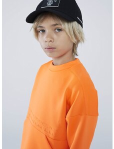 Detská mikina Karl Lagerfeld oranžová farba, jednofarebná