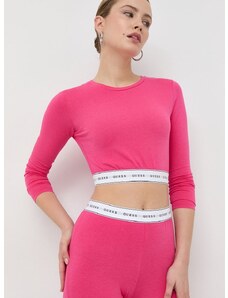 Tričko s dlhým rukávom Guess CARRIE dámsky, ružová farba,, O2BM10 KBBU1