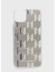 Puzdro na mobil Karl Lagerfeld Iphone 14 Plus 6,7" strieborná farba