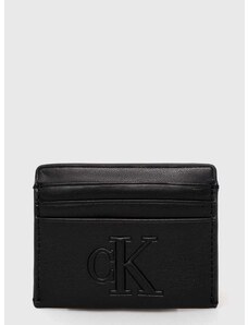 Puzdro na karty Calvin Klein Jeans dámsky, čierna farba