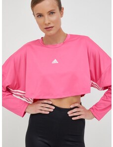 Tréningové tričko s dlhým rukávom adidas Hyperglam ružová farba,