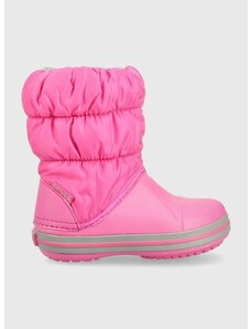 Detské snehule Crocs Winter Puff Boot ružová farba