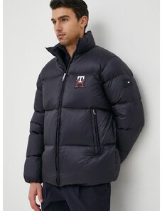 Páperová bunda Tommy Hilfiger pánska, tmavomodrá farba, zimná