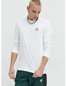 Bavlnené tričko s dlhým rukávom adidas Originals x Disney biela farba, s potlačou