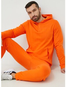 Tréningová mikina Calvin Klein Performance pánska, oranžová farba, s kapucňou, jednofarebná