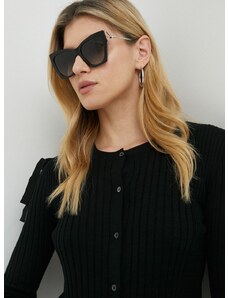 Slnečné okuliare Alexander McQueen dámske, strieborná farba