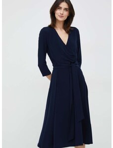 Šaty Lauren Ralph Lauren tmavomodrá farba,mini,áčkový strih,250769904