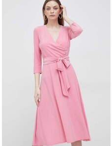 Šaty Lauren Ralph Lauren ružová farba,mini,áčkový strih,250769904