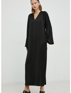 Šaty By Malene Birger Brynn čierna farba, maxi, rovný strih