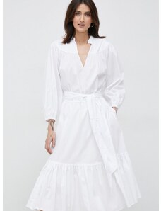 Šaty Lauren Ralph Lauren biela farba, midi, áčkový strih