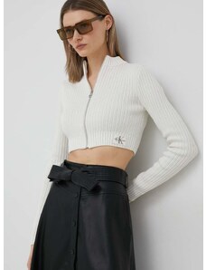 Bavlnený kardigán Calvin Klein Jeans dámsky, béžová farba