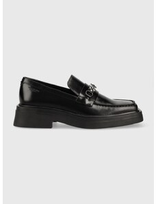 Kožené mokasíny Vagabond Shoemakers EYRA dámske, čierna farba, na plochom podpätku, 5550.001.20