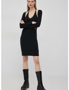 Šaty a bolerko Calvin Klein Jeans čierna farba, mini, priliehavá