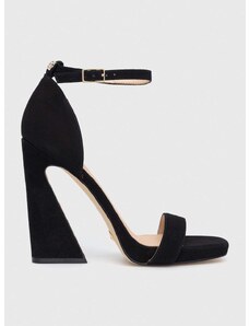 Semišové sandále Guess Morra čierna farba, FL5MRR SUE03 BLACK