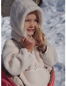 Mikina pre bábätká Konges Sløjd béžová farba, s kapucňou, vzorovaná