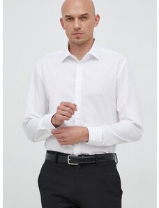 Bavlnená košeľa Seidensticker pánska, biela farba, slim, s klasickým golierom, 01.675198