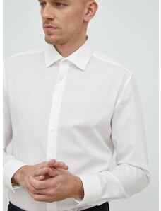 Bavlnená košeľa Seidensticker pánska, béžová farba, slim, s klasickým golierom, 01.675198