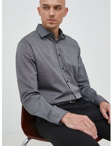 Bavlnená košeľa Seidensticker Shaped pánska, šedá farba, slim, s klasickým golierom, 01.241600