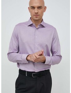 Bavlnená košeľa Seidensticker pánska, fialová farba, slim, s klasickým golierom, 01.693650