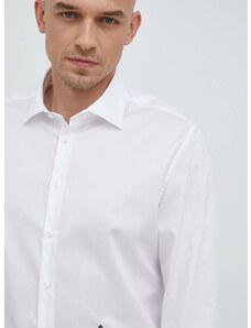 Bavlnená košeľa Seidensticker pánska, biela farba, slim, s klasickým golierom, 01.676550