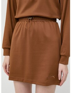 Sukňa Guess hnedá farba, mini, rovný strih