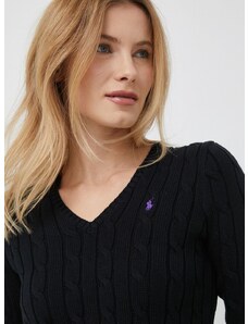 Bavlnený sveter Polo Ralph Lauren čierna farba,tenký,211891641