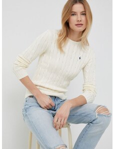 Bavlnený sveter Polo Ralph Lauren béžová farba, 211891640