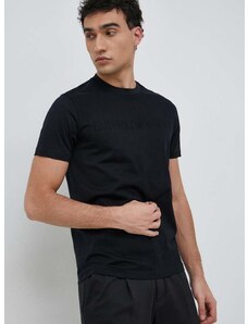 Bavlnené tričko Emporio Armani tmavomodrá farba, s nášivkou, 8N1TD2 1JGYZ
