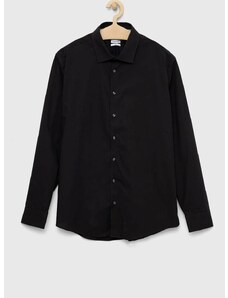 Bavlnená košeľa Seidensticker Pánska, čierna farba, regular, s klasickým golierom, 01.653760
