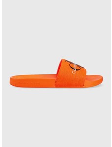 Šľapky Calvin Klein Jeans SLIDE MONOGRAM CO pánske, oranžová farba, YM0YM00061
