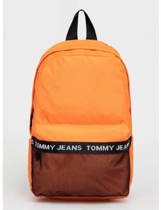 Ruksak Tommy Jeans pánsky, oranžová farba, veľký, s potlačou