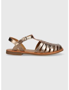Pom D'api Detské kožené sandále Calvin Klein zlatá farba