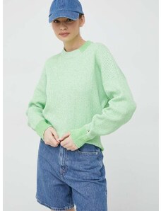 Bavlnený sveter Tommy Hilfiger zelená farba