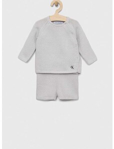 Detská bavlnená súprava Calvin Klein Jeans šedá farba