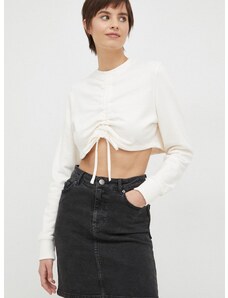 Mikina Calvin Klein Jeans dámska, biela farba, jednofarebná