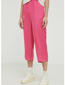 Nohavice American Vintage dámske, ružová farba, rovné, vysoký pás