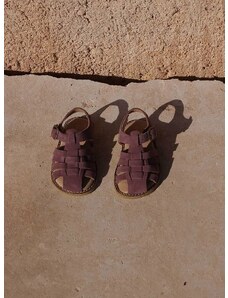 Detské semišové sandále Konges Sløjd ružová farba
