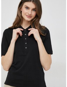 Polo tričko Tommy Hilfiger dámsky, čierna farba