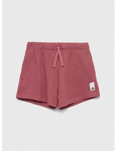 Detské bavlnené šortky adidas G L KN SHO ružová farba, jednofarebné, nastaviteľný pás