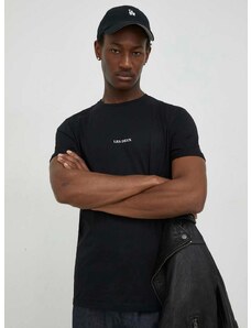 Bavlnené tričko Les Deux čierna farba, s potlačou