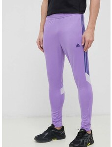 Tréningové nohavice adidas Tiro fialová farba, s nášivkou