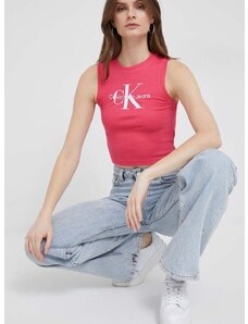 Top Calvin Klein Jeans dámsky, ružová farba