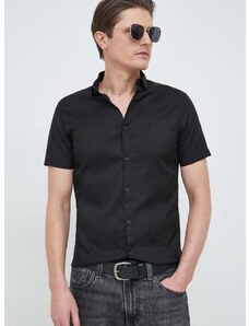Košeľa Armani Exchange pánska, čierna farba, regular, s klasickým golierom, 8NZC51 ZNYXZ NOS