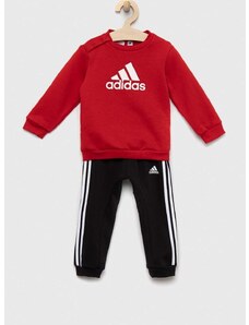 Detská tepláková súprava adidas I BOS LOGO červená farba