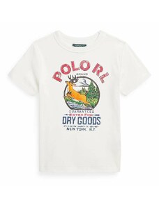 Detské tričko Polo Ralph Lauren béžová farba, s potlačou