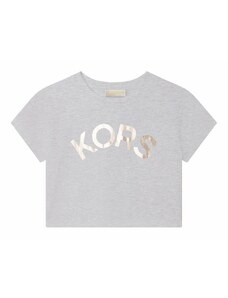 Detské bavlnené tričko Michael Kors šedá farba