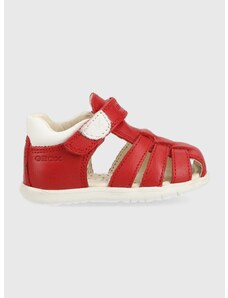 Detské kožené sandále Geox červená farba